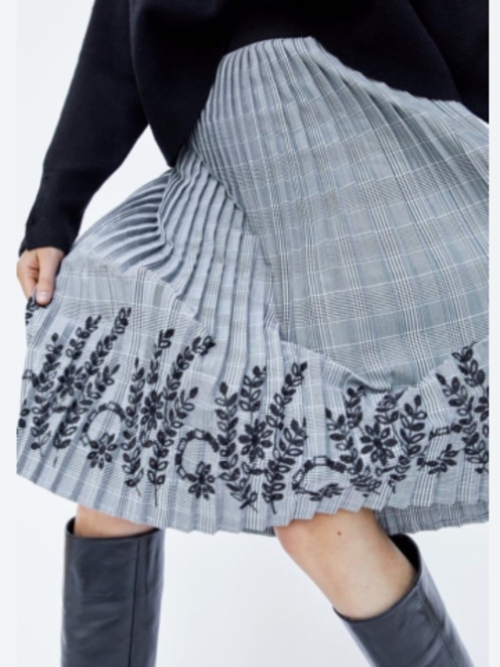 Zara Pleated Midi Skirt